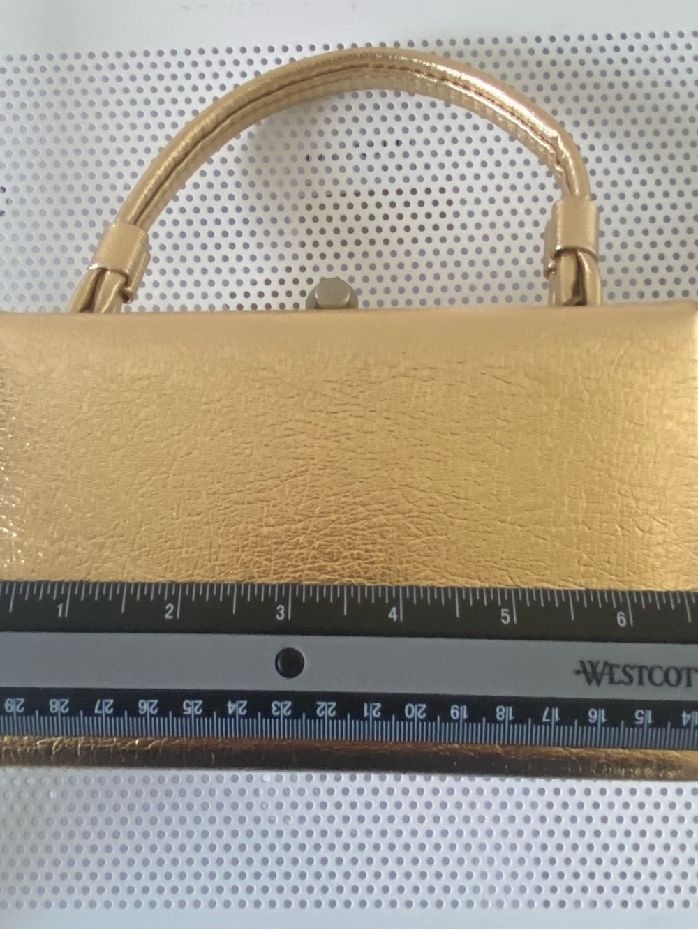 Vintage Dover Metallic Gold Box Handbag with Top Handle - Picture 6 of 9